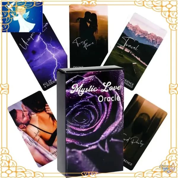 Набор карт Таро Mystic Love Oracle Deck, 79 штук, 10,3 на 6 см, с сообщениями близнецового пламени, является качественным.