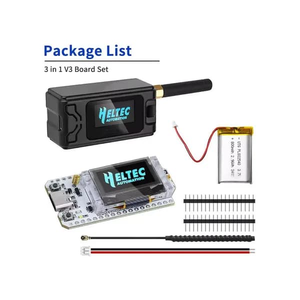 Heltec LoRa 433 ESP32 LoRa V3 с акк в корпусе чёрном