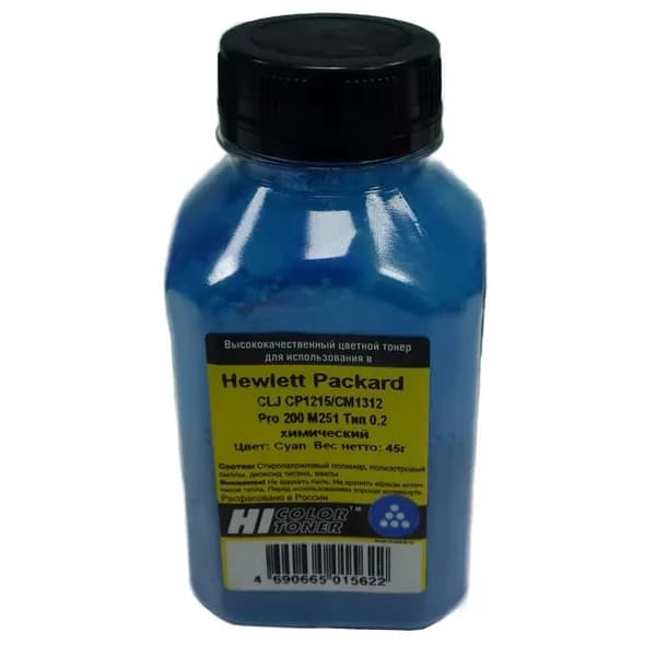 Тонер HP CLJ CP1215 1515 1518 1312 химический (Hi-Black) C 45 гр банка