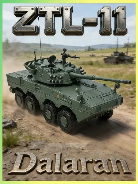 ZTL-11 (колесный штурмовой гаубица) сборная модель танка 1/72 без клея, Dalaran (КНР современная, 2S25 "Спрут - СД" России)