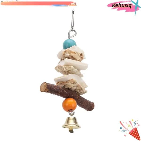 Безопасные игрушки из кутикулярной кости с колокольчиком, для попугаев, дарящие радость вашим питомцам