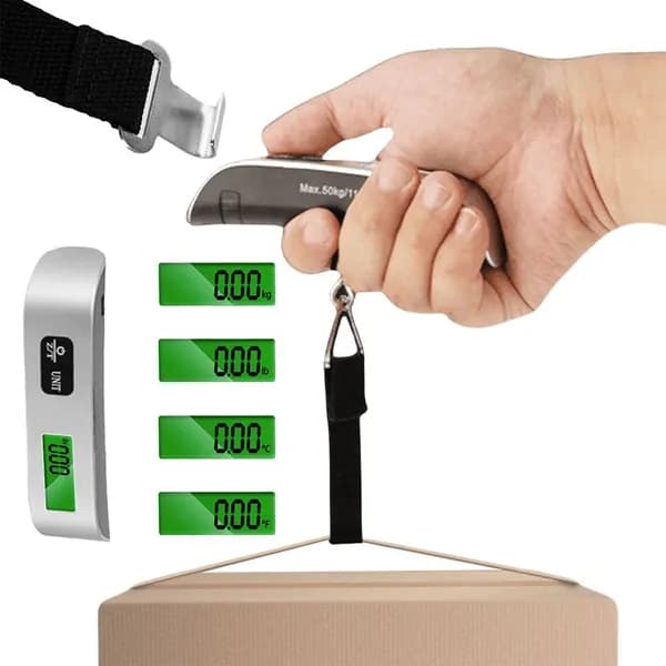 Электронные ручные весы для багажа, 50 кг, LCD-дисплей, портативные