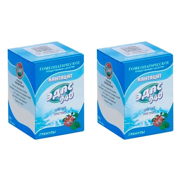 Эдас-940 Кантацит, гранулы гомеопатические, 20 г, 2 упаковки