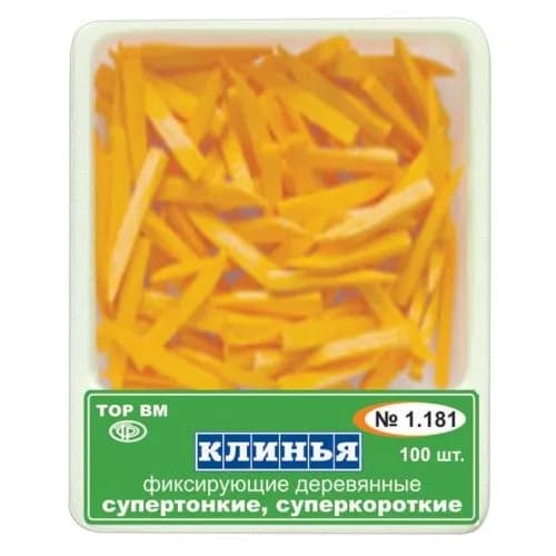 Клинья 1.181 деревянные (оранжевые), супертонкие и суперкороткие 100 шт