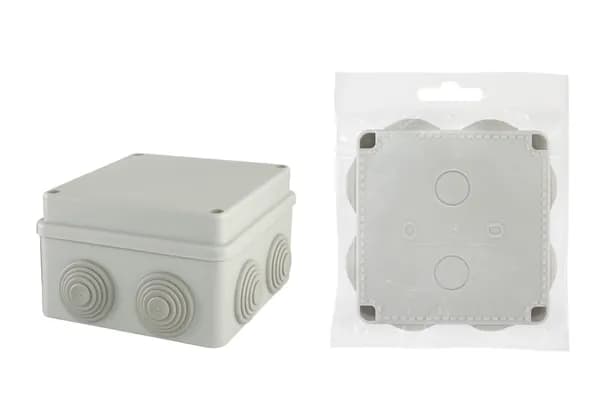 Распаячная коробка ОП 110х110х70мм, крышка на винтах, IP55, 8вх. TDM SQ1401-0114