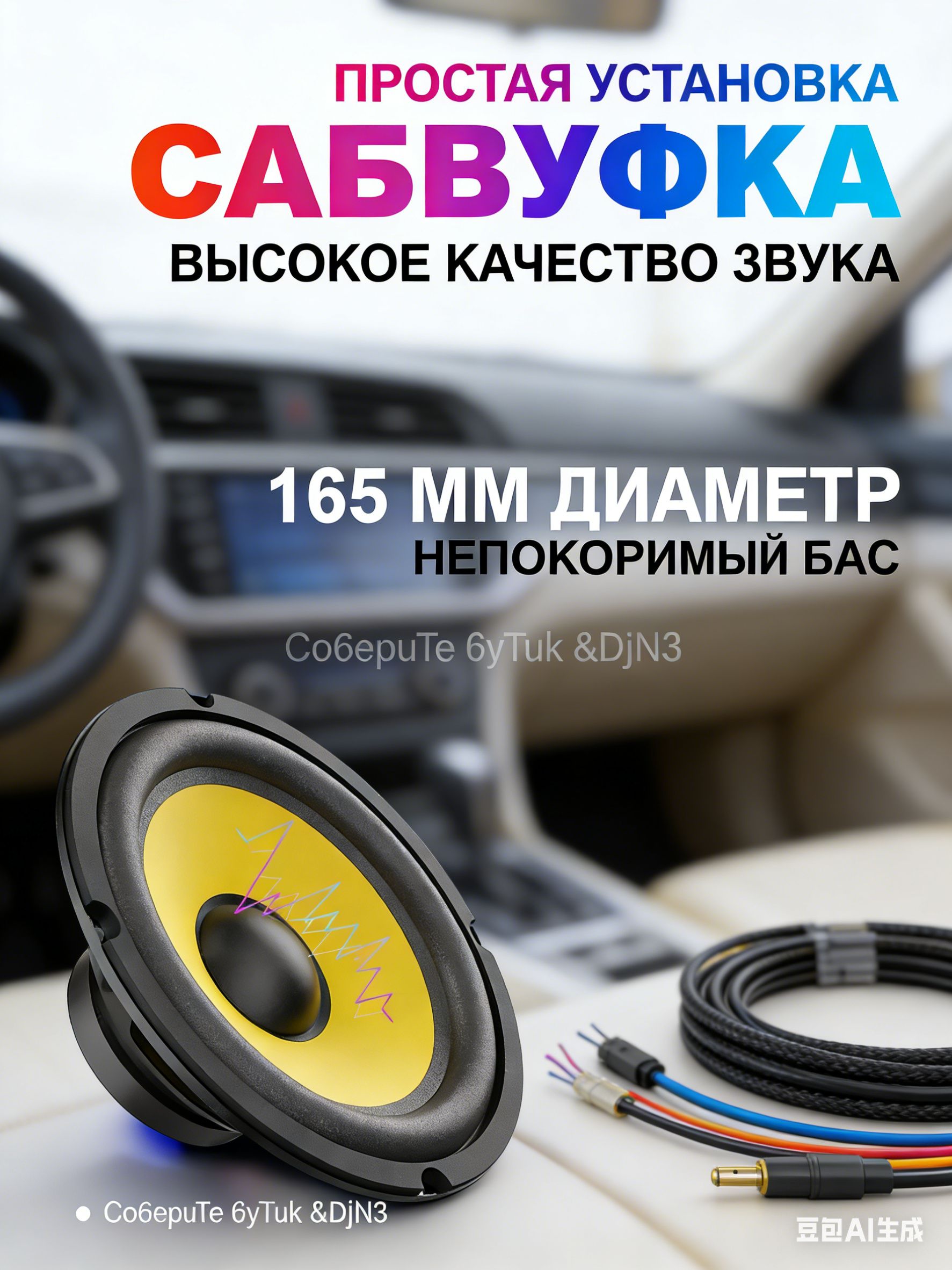 Сабвуфер автомобильный, 16 см (6 дюйм.)