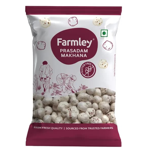 Farmley прастадам махана, здоровые перекусы из лотосовых шишек, богатые кальцием, набор 4 шт, 60 г