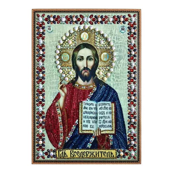 Алмазная мозаика 30*40 большая для детей и взрослых "Дева Мария. Иконы"