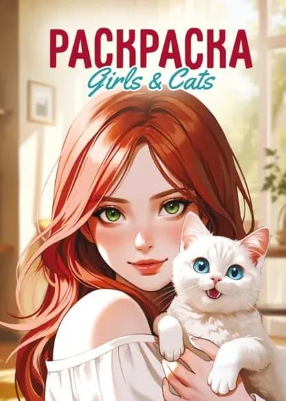 Girls & Cats. Раскраска-антистресс | Электронная книга