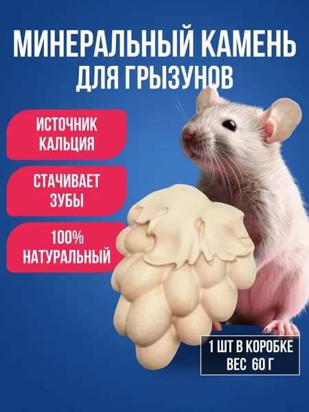 Минеральный камень для грызунов "Мышильд", точило для зубов, 1 шт. 60г