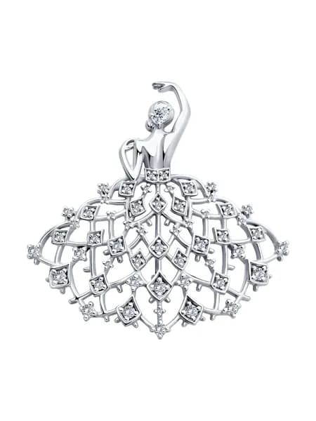 SOKOLOV, Брошь из серебра с фианитами, 94040331-91, декоративные, 925 проба
