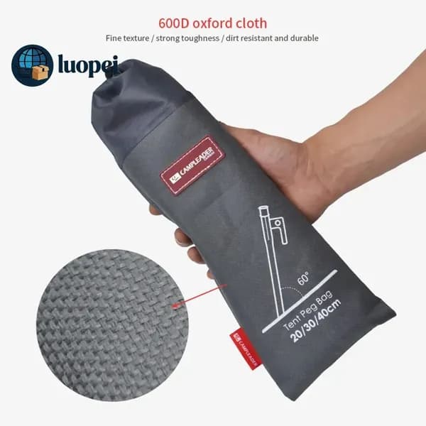 Чехол для кольев для кемпинга из оксфордской ткани 600D, средний размер