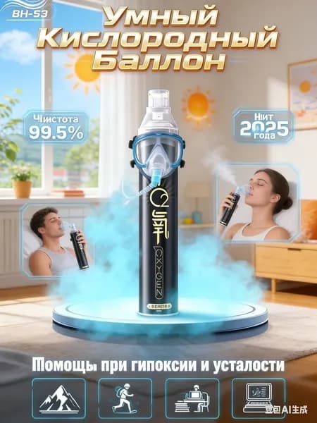 Умный кислородный баллон,вдыхайте перед выпуском кислорода 1шт,1 бутылка крепче, чем 5 бутылок обычного