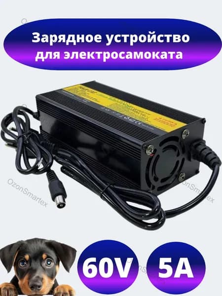 Зарядное устройство 60V(67.2V)-5A,в металлическом корпусе, штекер RCA