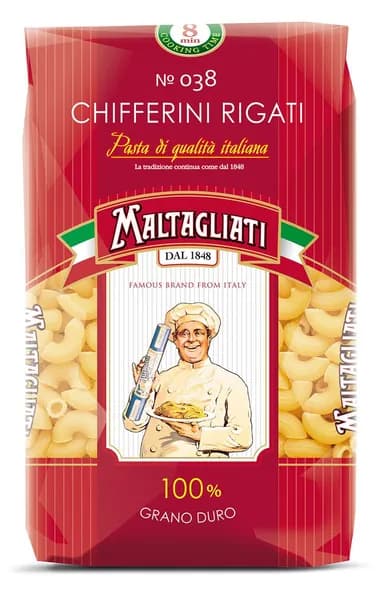 Макароны MALTAGLIATI Chifferini Rigati № 038, 450г
