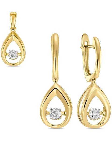 Комплект серьги с подвеской золота с Бриллиантом MIUZ Diamonds