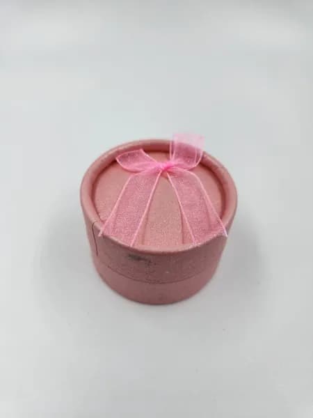 Коробочка для ювелирных украшений, круглая, розовая