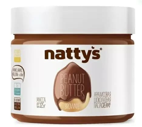 Паста Арахисовая Nattys Brownie с Какао и Медом 325г