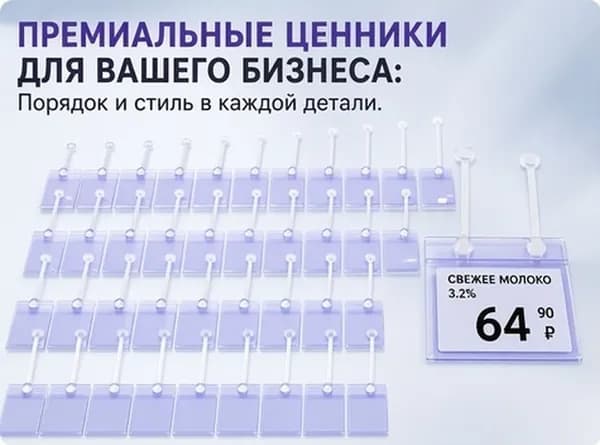 Ценники из прозрачного пвх с клипсой для супермаркета, 25 шт