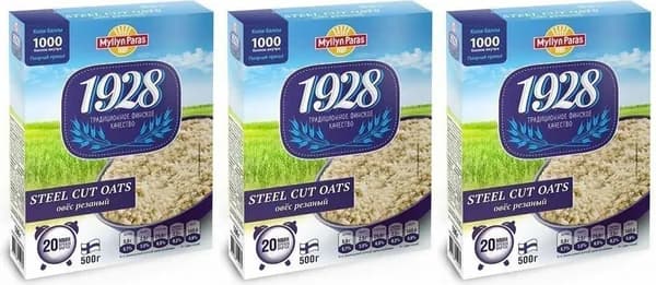 Овес Myllyn Paras Steel Cut Oats резаный, комплект: 3 упаковки по 500 г