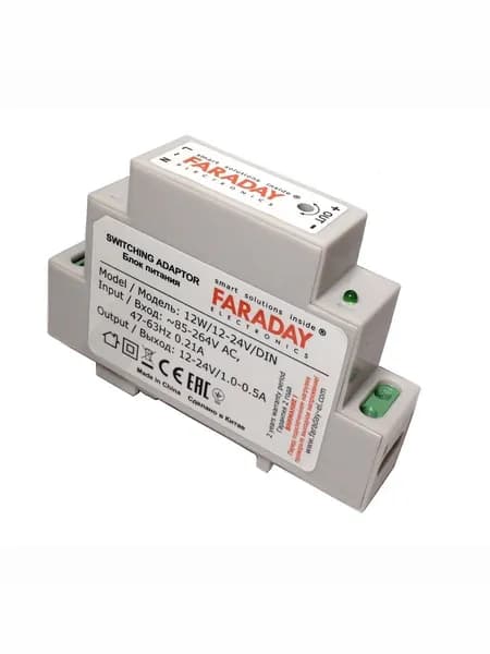 Блок питания FARADAY 12W/12-24V/DIN