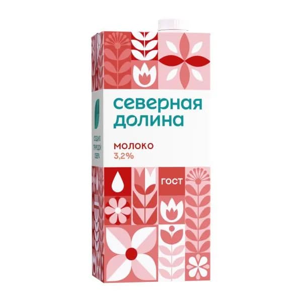 Молоко Северная долина ультрапастеризованное 3.2% 950г
