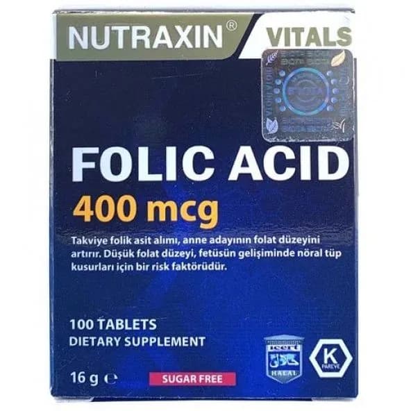 Nutraxin Фолиевая кислота 400 мкг 100 таблеток