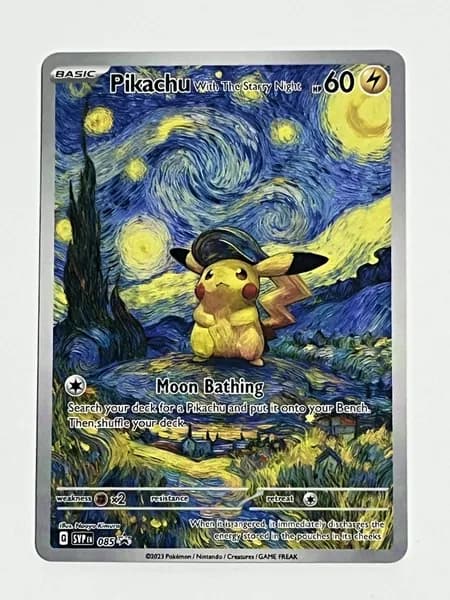 Портативные карты PKM 1 Настройка и прокси высококачественной не фольги Pikachu with The Starry Night-1#85