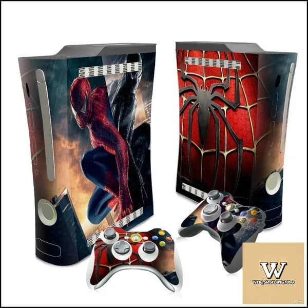 Пленка для наклейки игровой консоли подходит для толстой консоли Xbox360 с рисунком Человека-паука и Дэдпула