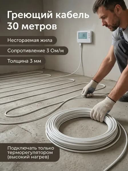 ИГК Греющий кабель, 30м 750Вт