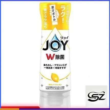 Эксклюзивное средство для дезинфекции посуды с лимонным ароматом PG Joy представлено в бутылке объемом 290 мл, имеющей конструкцию upside down