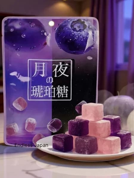 Мармелад квадратный с хрустящей корочкой, Черника и Слива, 60г.