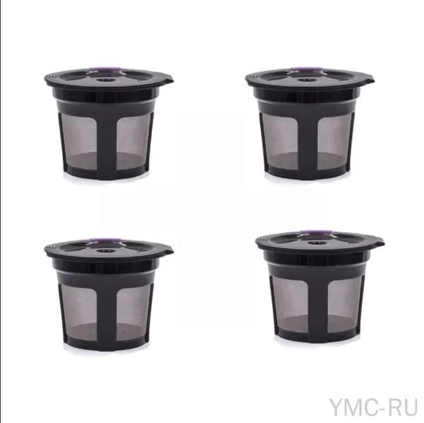 Переиспользуемая черная капсула для кофемашины одиночной порции с заправляемым фильтром