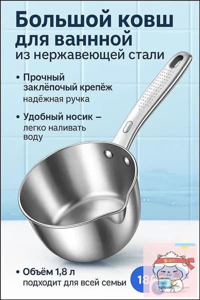Бондарное изделие для бани Кружка для бани, 1.8 л