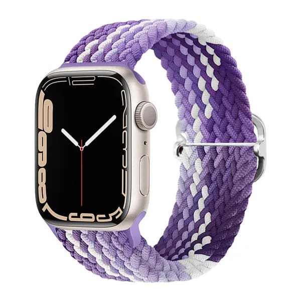 Нейлоновый ремешок для Apple Watch 38-40-41 mm series 1-10, SE, SE 2 (Фиолетовый, Белый)