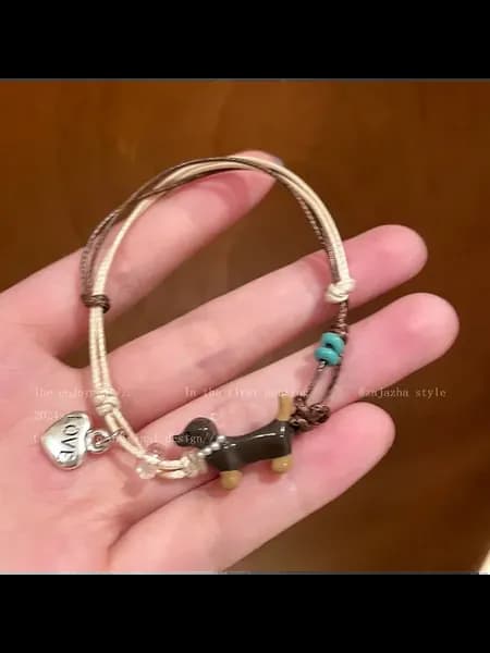 Браслет на руку с таксой, Woven Dachshund
