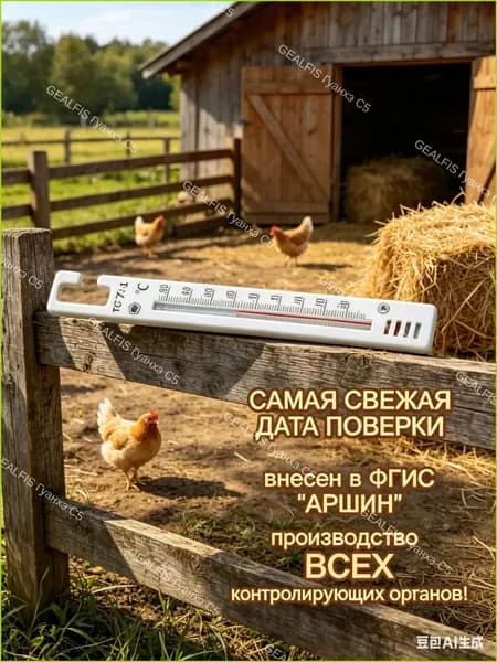 Термометр для холодильника ТС-7П-1 с крючком, диапазон от -30 до +50 С, с поверкой, для холодильных установок и камер