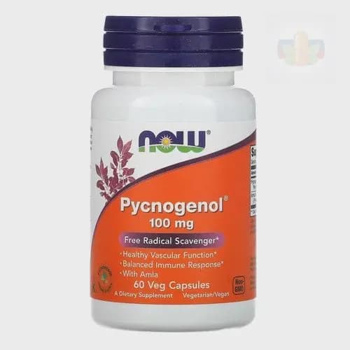 NOW Foods, Pycnogenol 100 мг, 60 вегетарианских капсул