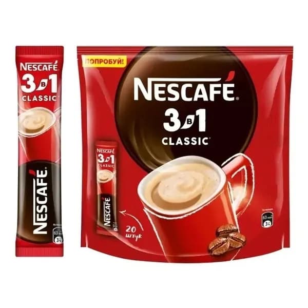 Кофейный напиток Nescafe Классический 3 в 1 растворимый 14,5 г х 9 шт