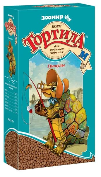 Корм "Тортила М гранулы ", для водяных черепах, 90 г.