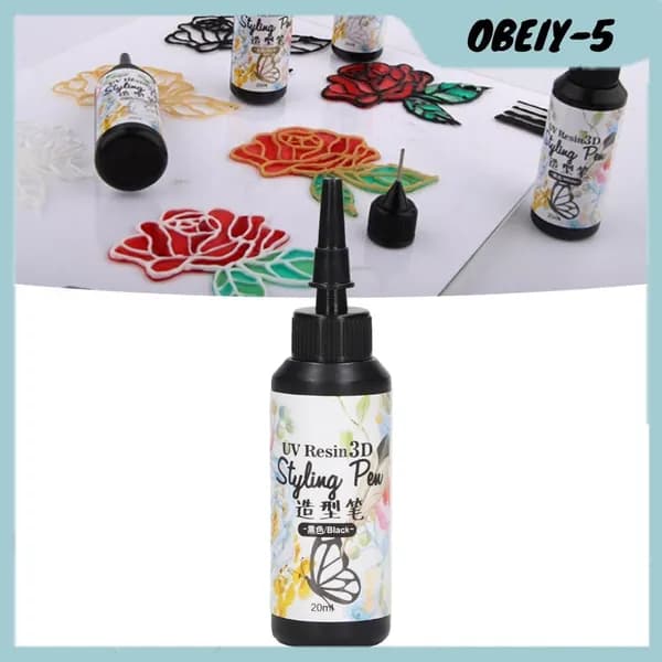 UV Resin Styling Pen, уникальная форма, быстрое отверждение для DIY проекта черное