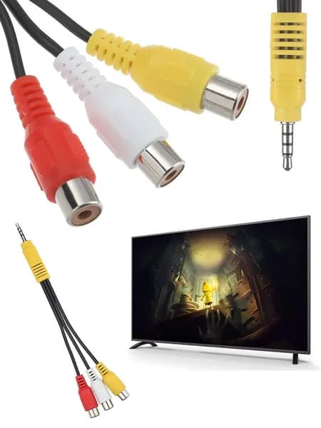 Аудиокабель 3.5 мм/RCA, 0.2 м, черный