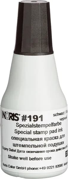 Краска штемпельная NORIS универсальная 191А, черная, для глянцевой бумаги, 25 мл, Германия