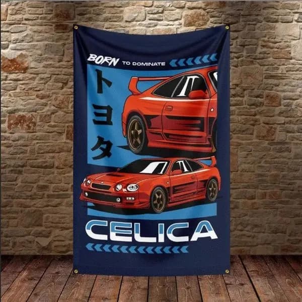 Флаг плакат баннер JDM Toyota Celica Тойота Селика Целика