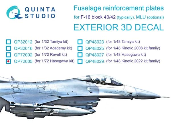 Усиливающие накладки для F-16 block 40/42 (Hasegawa) QP72005