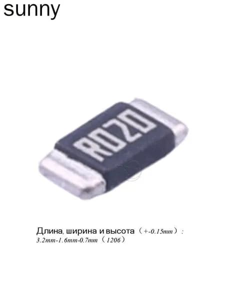 10шт Сопротивление сплава 1Вт 1206 R020 20мR 0.02Ом SMD