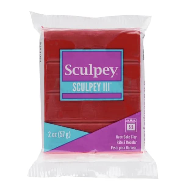Полимерная глина Sculpey III 083 цвет красный 57 гр.