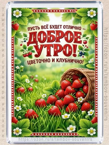 Магнит на холодильник "Клубничное утро"