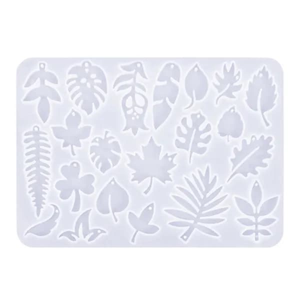 Серьги серии Crystal Epoxy Leaf Из Силиконовой формы-Серьги-Листики 01