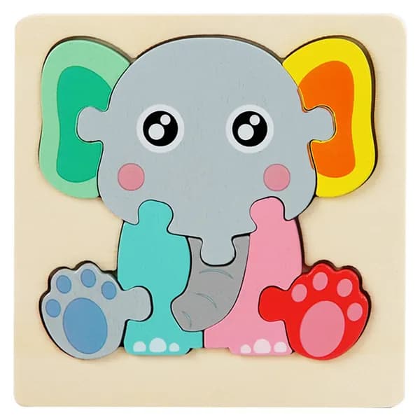 Деревянный 3D пазл для детей 4-6 лет